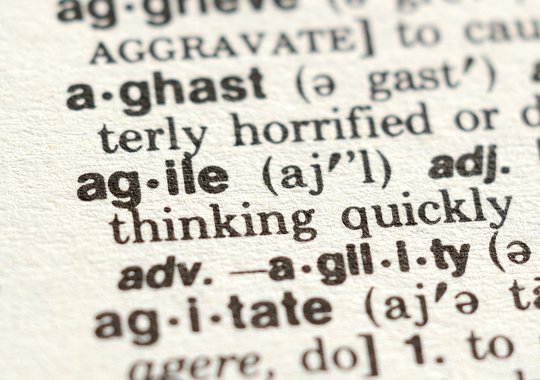Englischer Wörterbucheintrag: agile - thinking quickly